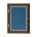 United Visual Products Single Door Enclosed Radius EZ Tack Board, 36"x36", Header, Satin/Green UV7012EZ-GREEN-SATIN